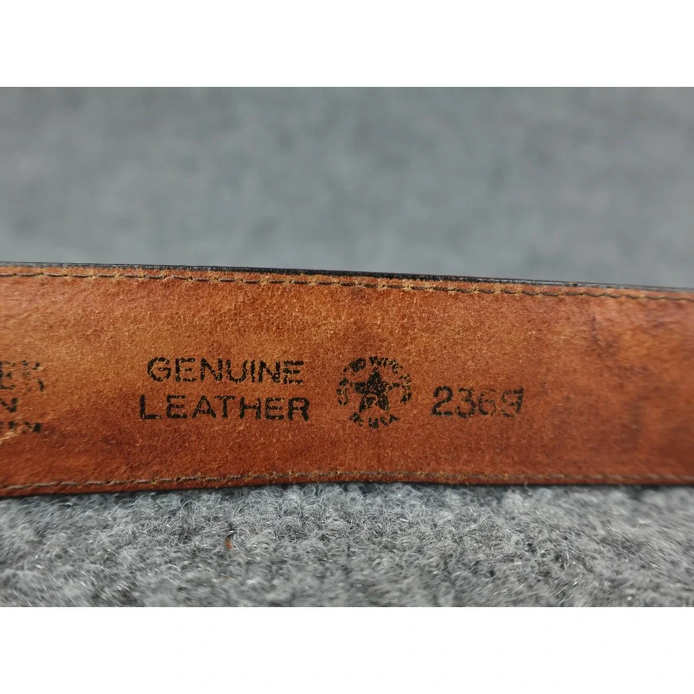 Custom‎ Leather Belt Bill Hand Tooled Western Cowboy Style Silver Buckle